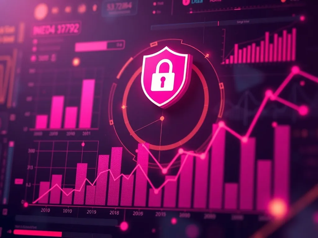 Abstract professional representation of data security charts
