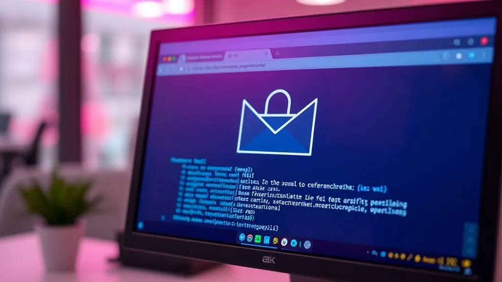 A close up of a computer screen showing a secure email inter